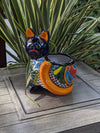 Talavera Cat Flower Pot, Ceramic Planter Home Decor, Indoor Outdoor Planter Pot, Mexican Pottery Yard & Garden Decor, Handmade