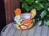 Talavera Chicken Ceramic Planter & Colorful Flower Pot, Handmade Outdoor Yard Decor or Indoor Plant Pot, Colorful Mexican Garden Decor