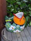 Talavera Whale Planter is Hand Painted Ceramic Mexican Pottery | Large Fish Planter Pot for Yard Art & Outdoor Garden Decor, Big Flower Pot