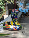 Talavera Rattlesnake Figurine Ceramic Mexican Pottery, Outdoor Snake Decor and Garden Statue Handmade in Mexico