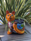 Talavera Cat Flower Pot  Ceramic Planter Home Decor, Handmade Indoor Outdoor Planter Pot, Mexican Pottery Yard & Garden Decor