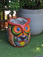 Gorgeous 14" Owl Flower Pot  Talavera Ceramic Planter, Handmade Pottery  Outdoor Garden Decor, Indoor Home Decor  Unique Gift for Birders