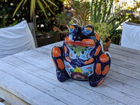 Talavera Frog Flower Pot | Ceramic Pottery for Indoor or Outdoor Planter Pot, Handmade Mexican Home Decor or Garden Decor & Yard Art