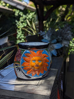 11.5" Oval Mexican Sun Flower Planter Pot is a Colorful, Handmade Talavera Ceramic Planter Pot for Home and Garden Decor, Outdoor Yard Art