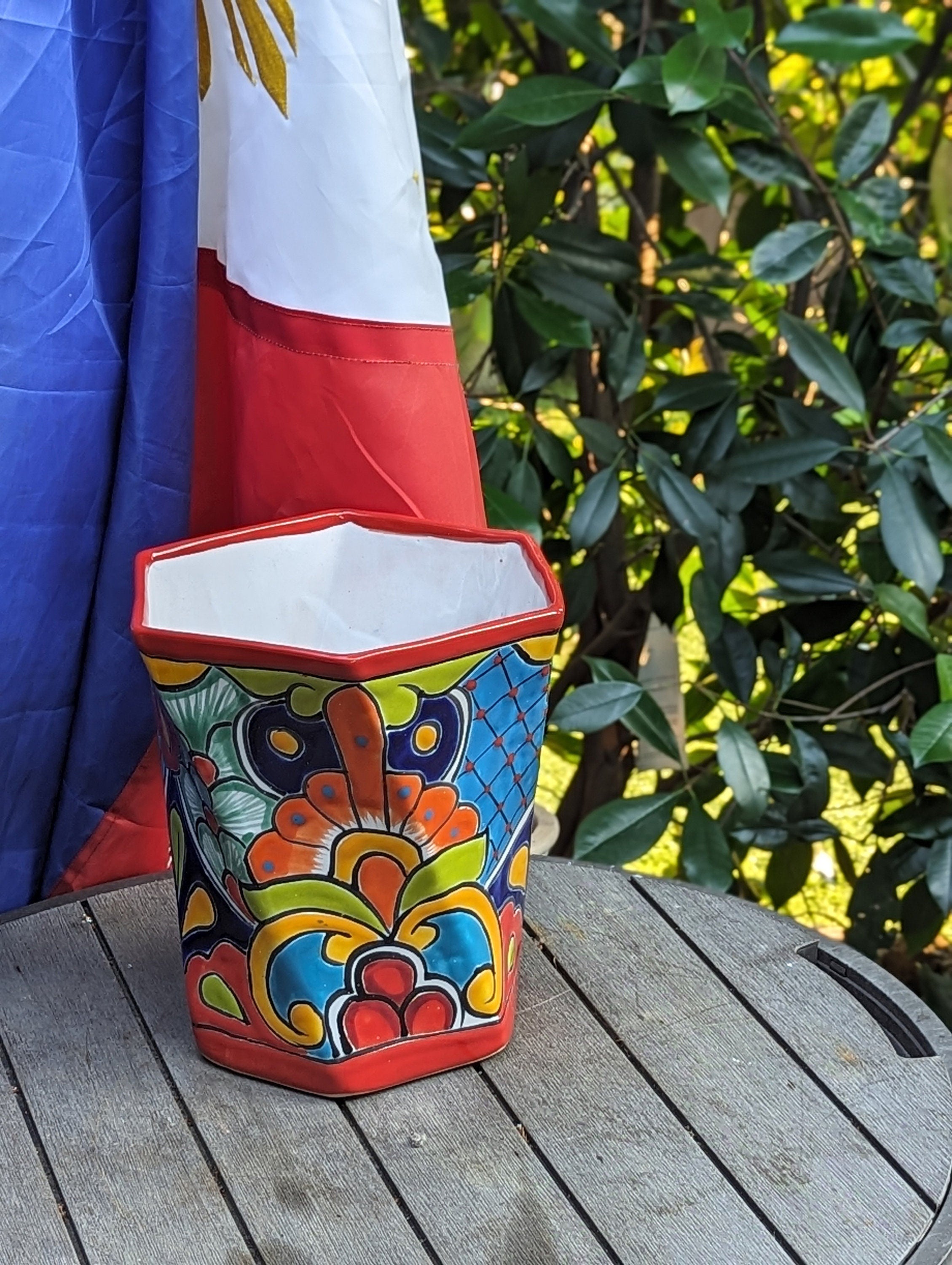 Hexagon Japanese Planter | Geometric Ceramic Flower Pot is