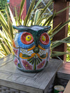 Gorgeous 14" Owl Flower Pot  Talavera Ceramic Planter, Handmade Pottery  Outdoor Garden Decor, Indoor Home Decor  Unique Gift for Birders