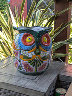 Gorgeous 14" Owl Flower Pot  Talavera Ceramic Planter, Handmade Pottery  Outdoor Garden Decor, Indoor Home Decor  Unique Gift for Birders