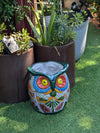 Gorgeous 14" Owl Flower Pot  Talavera Ceramic Planter, Handmade Pottery  Outdoor Garden Decor, Indoor Home Decor  Unique Gift for Birders