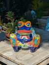 Talavera Frog Flower Pot | Ceramic Pottery for Indoor or Outdoor Planter Pot, Handmade Mexican Home Decor or Garden Decor & Yard Art