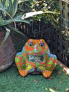 Talavera Frog Flower Pot | Ceramic Pottery for Indoor or Outdoor Planter Pot, Handmade Mexican Home Decor or Garden Decor & Yard Art