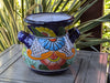 Colorful 10.5" Round Flower Pot, Talavera Ceramic Planter, Handmade Pottery is Outdoor Garden Decor, Indoor Home Decor