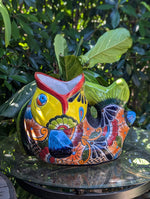 Talavera Whale Planter is Hand Painted Ceramic Mexican Pottery | Large Fish Planter Pot for Yard Art & Outdoor Garden Decor, Big Flower Pot