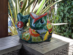 Talavera Whale Planter is Hand Painted Ceramic Mexican Pottery | Large Fish Planter Pot for Yard Art & Outdoor Garden Decor