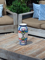 Ceramic Talavera Vase is Exquisite Handmade Mexican Pottery | Decorative Flower Vase is Gorgeous Centerpiece for Home Decor or Yard Decor