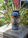 Ceramic Talavera Vase is Exquisite Handmade Mexican Pottery | Decorative Flower Vase is Gorgeous Centerpiece for Home Decor or Yard Decor