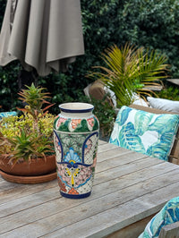 Pre-Order | Talavera Vase is Exquisite Handmade Mexican Pottery | Decorative Ceramic Vase is Gorgeous Centerpiece for Home Decor, Ships 3-25