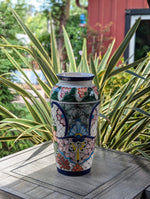 Ceramic Talavera Vase is Exquisite Handmade Mexican Pottery | Decorative Flower Vase is Gorgeous Centerpiece for Home Decor or Yard Decor