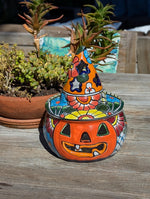 Halloween Pumpkin Fall Decor, Unique Halloween Gift Ideas, Handmade Mexican Talavera Art & Home Decor, Large Autumn Jack-o-Lantern