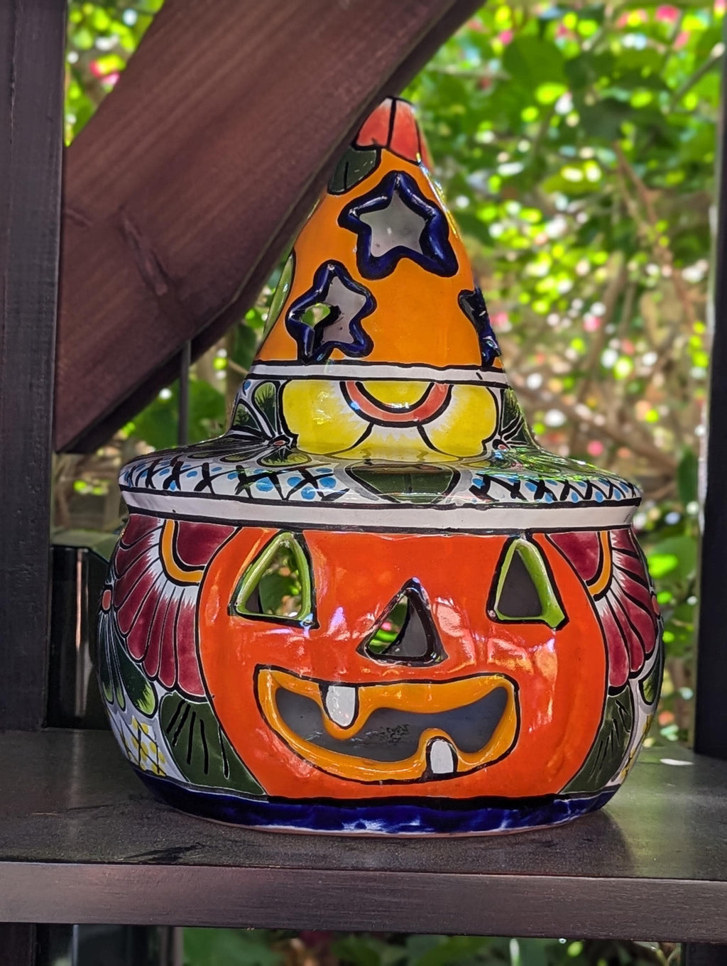 Halloween Pumpkin Fall Decor, Unique Halloween Gift Ideas, Handmade Mexican Talavera Art & Home Decor, Large Autumn Jack-o-Lantern