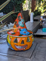 Halloween Pumpkin Fall Decor, Unique Halloween Gift Ideas, Handmade Mexican Talavera Art & Home Decor, Large Autumn Jack-o-Lantern