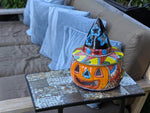 Halloween Pumpkin Fall Decor, Unique Halloween Gift Ideas, Handmade Mexican Talavera Art & Home Decor, Large Autumn Jack-o-Lantern