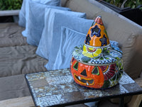 Halloween Pumpkin Fall Decor, Unique Halloween Gift Ideas, Handmade Mexican Talavera Art & Home Decor, Large Autumn Jack-o-Lantern