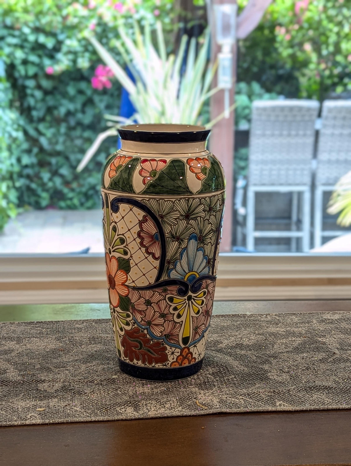 Pre-Order | Talavera Vase is Exquisite Handmade Mexican Pottery | Decorative Ceramic Vase is Gorgeous Centerpiece for Home Decor, Ships 3-25