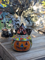 Halloween Pumpkin Fall Decor, Unique Halloween Gift Ideas, Handmade Mexican Talavera Art & Home Decor, Large Autumn Jack-o-Lantern