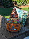 Halloween Pumpkin Fall Decor, Unique Halloween Gift Ideas, Handmade Mexican Talavera Art & Home Decor, Large Autumn Jack-o-Lantern