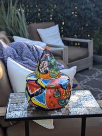 Halloween Pumpkin Fall Decor, Unique Halloween Gift Ideas, Handmade Mexican Talavera Art & Home Decor, Large Autumn Jack-o-Lantern