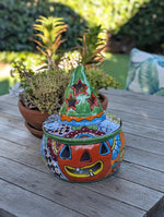 Halloween Pumpkin Fall Decor, Unique Halloween Gift Ideas, Handmade Mexican Talavera Art & Home Decor, Large Autumn Jack-o-Lantern