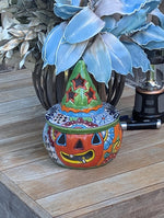 Halloween Pumpkin Fall Decor, Unique Halloween Gift Ideas, Handmade Mexican Talavera Art & Home Decor, Large Autumn Jack-o-Lantern