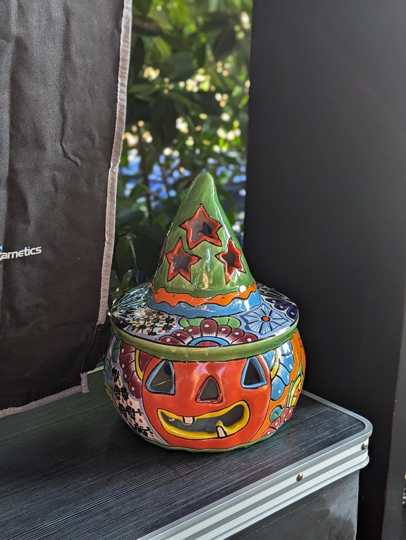 Halloween Pumpkin Fall Decor, Unique Halloween Gift Ideas, Handmade Mexican Talavera Art & Home Decor, Large Autumn Jack-o-Lantern