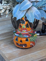 Halloween Pumpkin Fall Decor, Unique Halloween Gift Ideas, Handmade Mexican Talavera Art & Home Decor, Large Autumn Jack-o-Lantern