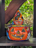 Halloween Pumpkin Fall Decor, Unique Halloween Gift Ideas, Handmade Mexican Talavera Art & Home Decor, Large Autumn Jack-o-Lantern