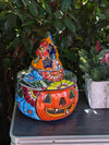 Halloween Pumpkin Fall Decor, Unique Halloween Gift Ideas, Handmade Mexican Talavera Art & Home Decor, Large Autumn Jack-o-Lantern