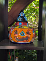 Halloween Pumpkin Fall Decor, Unique Halloween Gift Ideas, Handmade Mexican Talavera Art & Home Decor, Large Autumn Jack-o-Lantern