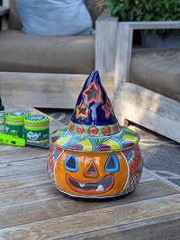 Halloween Pumpkin Fall Decor, Unique Halloween Gift Ideas, Handmade Mexican Talavera Art & Home Decor, Large Autumn Jack-o-Lantern