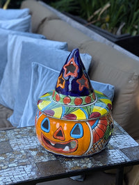 Halloween Pumpkin Fall Decor, Unique Halloween Gift Ideas, Handmade Mexican Talavera Art & Home Decor, Large Autumn Jack-o-Lantern