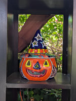 Halloween Pumpkin Fall Decor, Unique Halloween Gift Ideas, Handmade Mexican Talavera Art & Home Decor, Large Autumn Jack-o-Lantern