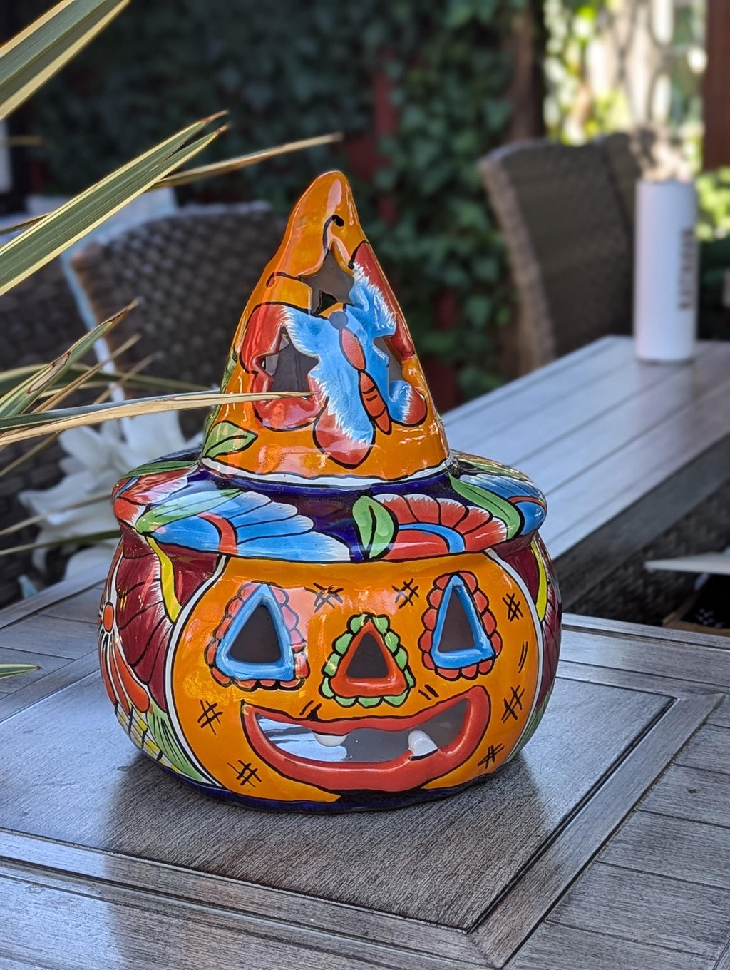 Halloween Pumpkin Fall Decor, Unique Halloween Gift Ideas, Handmade Mexican Talavera Art & Home Decor, Large Autumn Jack-o-Lantern