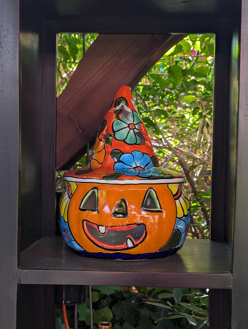 Halloween Pumpkin Fall Decor, Unique Halloween Gift Ideas, Handmade Mexican Talavera Art & Home Decor, Large Autumn Jack-o-Lantern