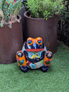 Talavera Frog Flower Pot | Ceramic Pottery for Indoor or Outdoor Planter Pot, Handmade Mexican Home Decor or Garden Decor & Yard Art