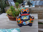 Talavera Frog Flower Pot | Ceramic Pottery for Indoor or Outdoor Planter Pot, Handmade Mexican Home Decor or Garden Decor & Yard Art