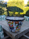 Colorful 17" Wide Margarita Ceramic Planter, Large Planter Pot Talavera Pottery, Indoor Outdoor Decor Flower Pot Handmade In Mexico