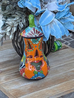 Halloween Pumpkin Decor, Talavera Pottery, Jack-o-Lantern Home Decoration, Handmade Mexican Art for Outdoor Patio Decor or Trick or Treat