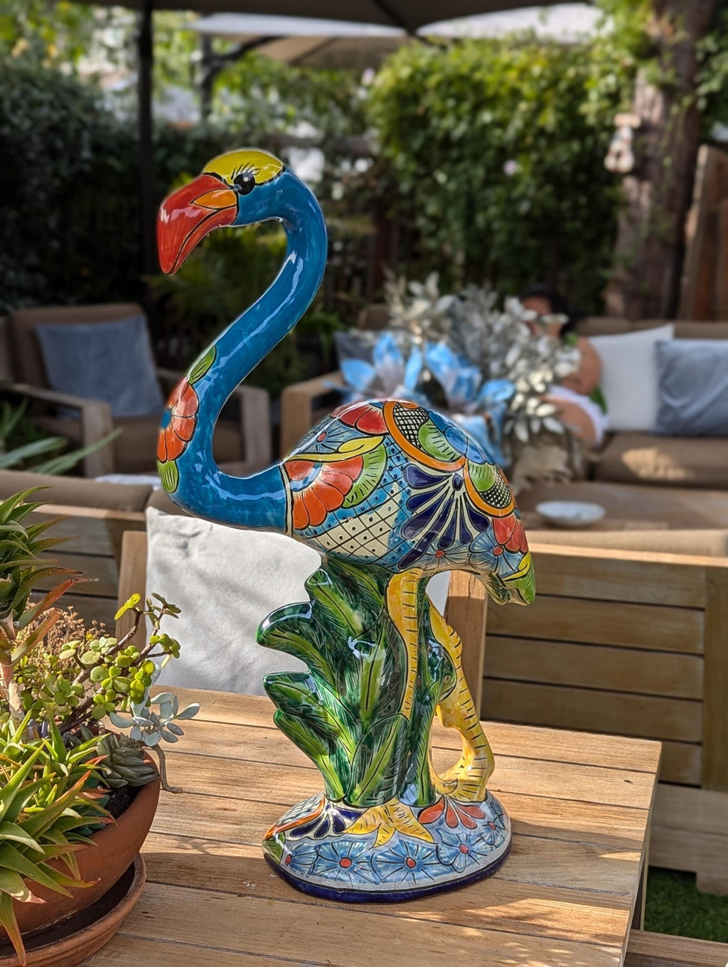 Flamingo Home Decor & Garden Art | Gorgeous Handmade Talavera Flamingo Will Enhance Your Home, Porch or Outdoor Decorations