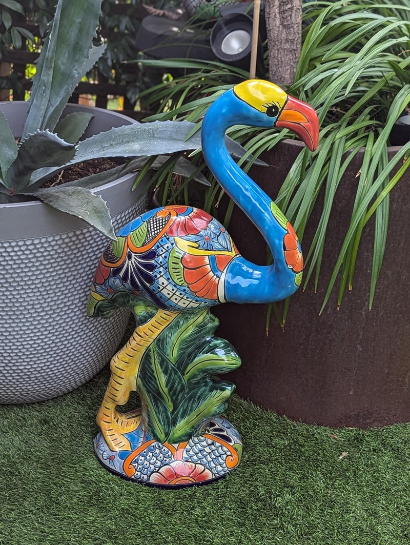 Flamingo Home Decor & Garden Art | Gorgeous Handmade Talavera Flamingo Will Enhance Your Home, Porch or Outdoor Decorations