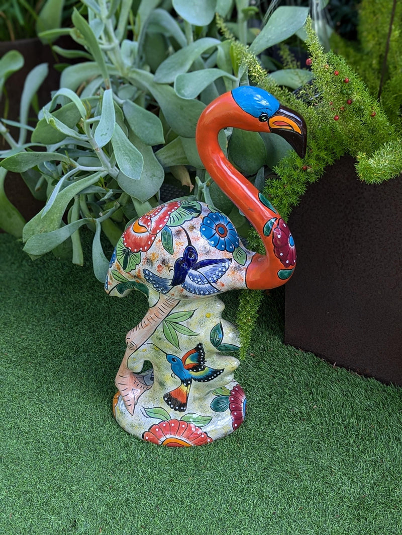 Flamingo Home Decor & Garden Art | Gorgeous Handmade Talavera Flamingo Will Enhance Your Home, Porch or Outdoor Decorations