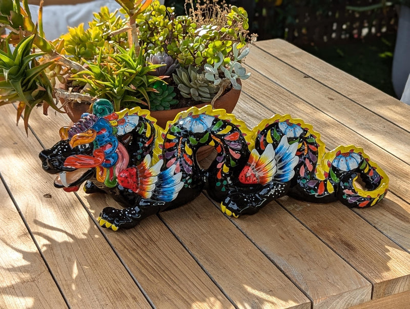 Dragon Home Decor & Garden Art | Gorgeous Handmade Talavera Dragon Will Enhance Your Home, Porch or Outdoor Decorations